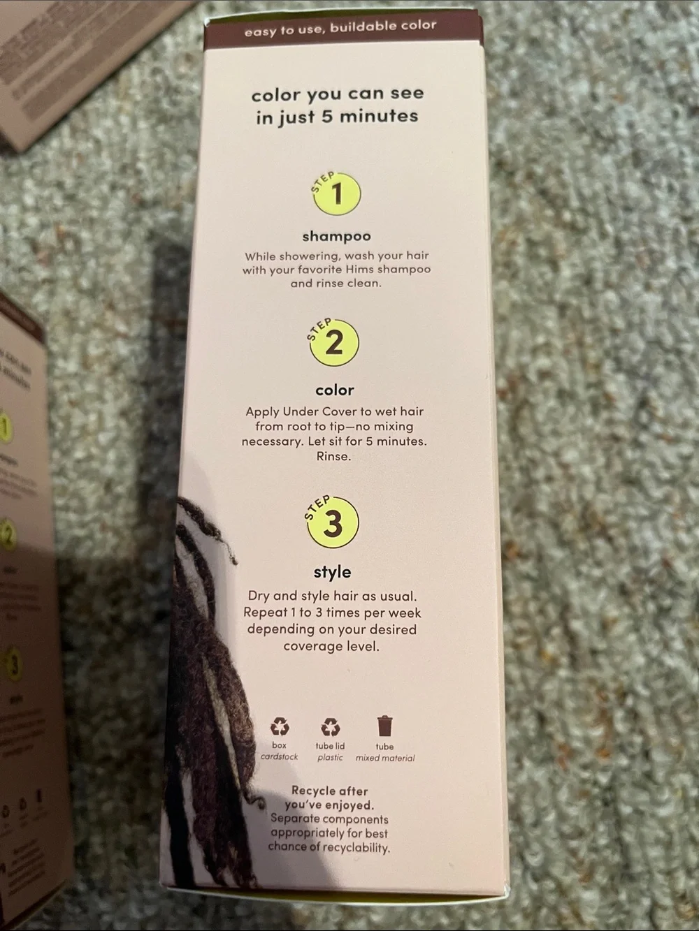 NEW lot of five (5) Hims Under Cover Hair Color & Conditioner – Medium Brown